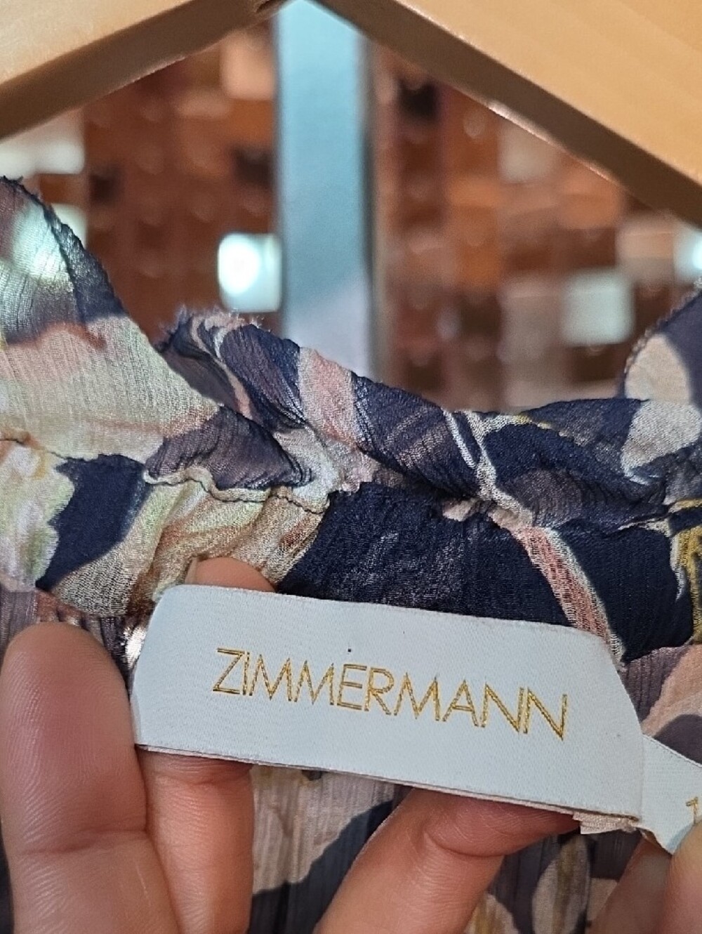 Zimmermann Navy Floral Tiered Tie-Neck Maxi Dress - Picture 8 of 17